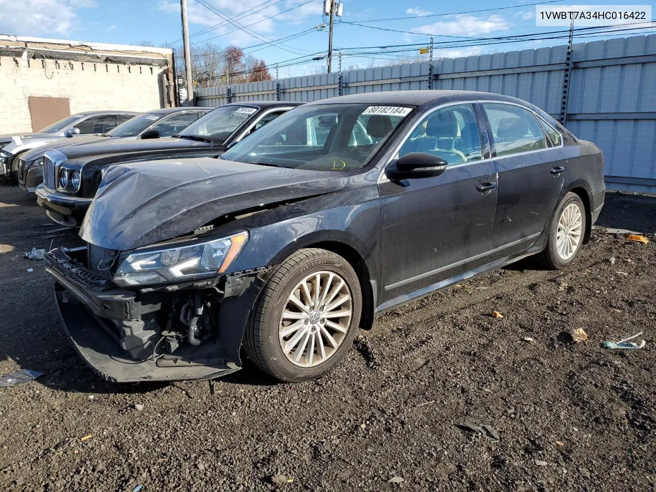 2017 Volkswagen Passat Se VIN: 1VWBT7A34HC016422 Lot: 80182184