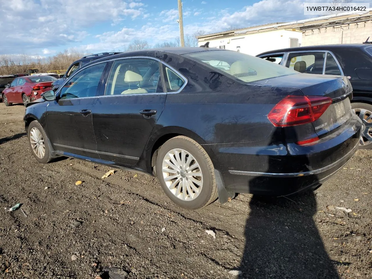 2017 Volkswagen Passat Se VIN: 1VWBT7A34HC016422 Lot: 80182184