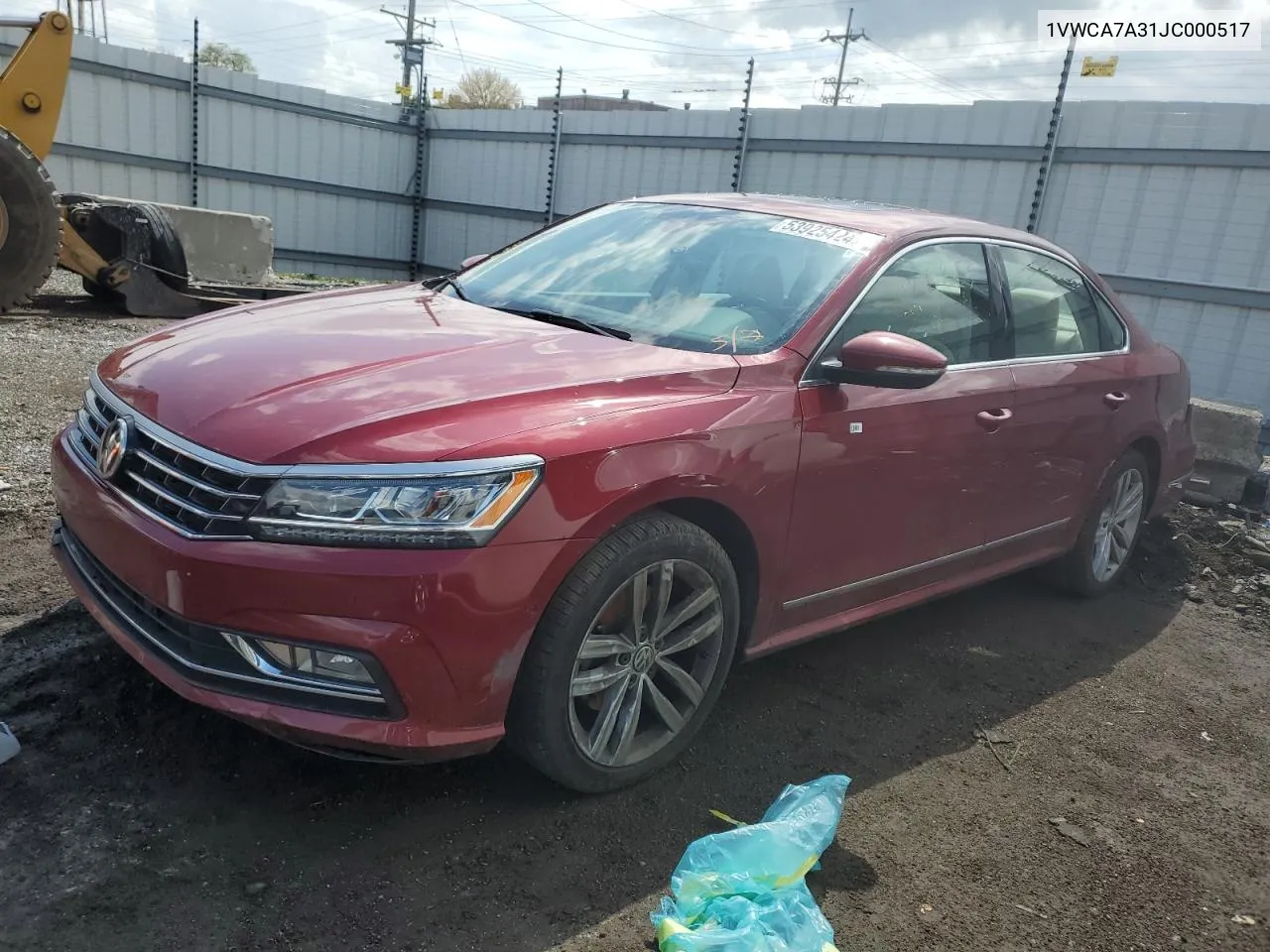 2018 Volkswagen Passat Sel Premium VIN: 1VWCA7A31JC000517 Lot: 53925424