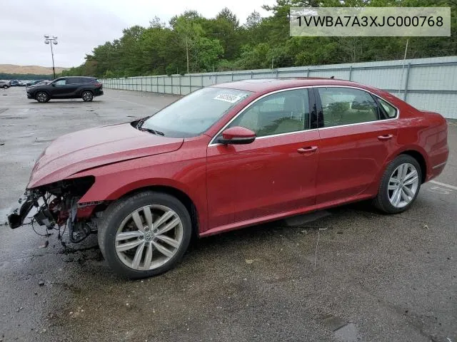 1VWBA7A3XJC000768 2018 Volkswagen Passat Se