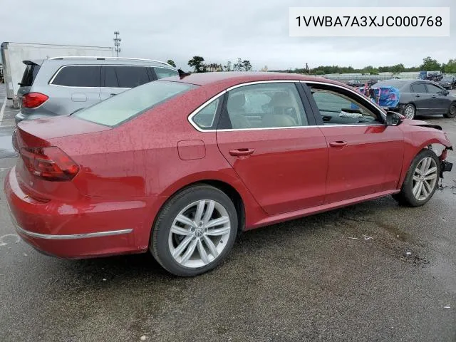 2018 Volkswagen Passat Se VIN: 1VWBA7A3XJC000768 Lot: 61405114