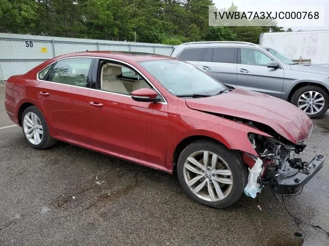 2018 Volkswagen Passat Se VIN: 1VWBA7A3XJC000768 Lot: 61405114