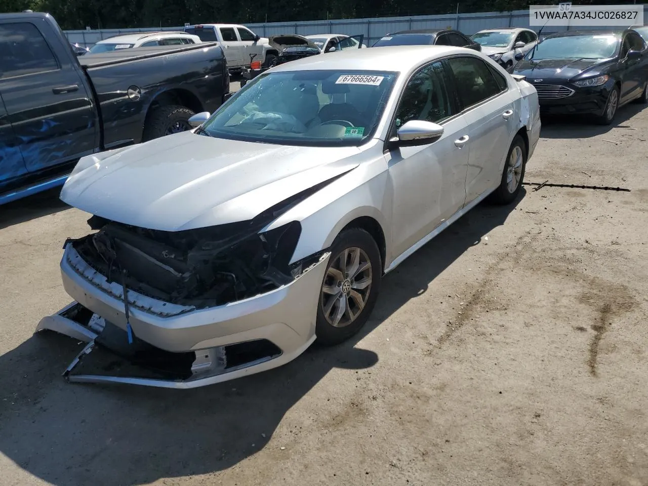 2018 Volkswagen Passat S VIN: 1VWAA7A34JC026827 Lot: 67666564