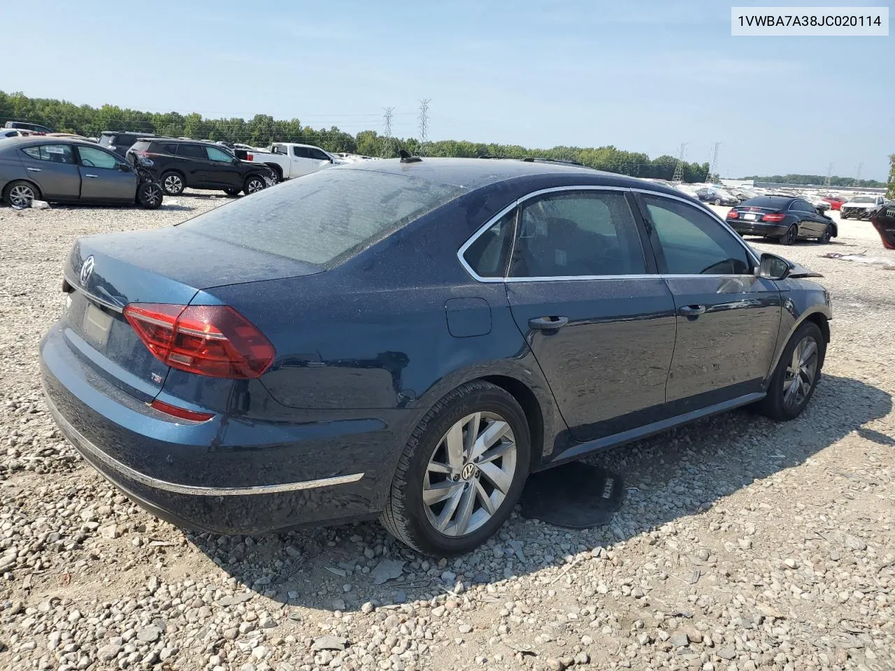 1VWBA7A38JC020114 2018 Volkswagen Passat Se