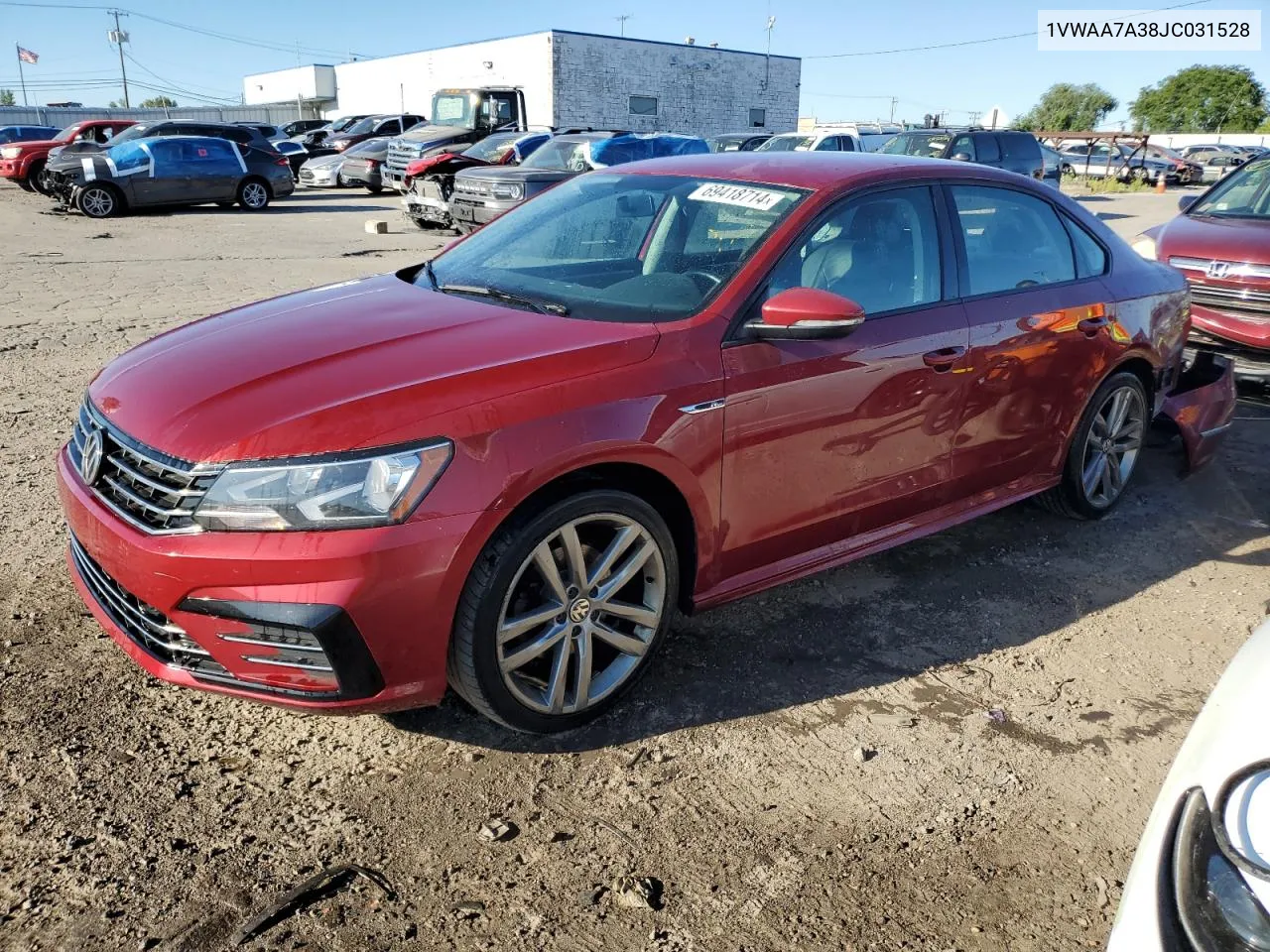 2018 Volkswagen Passat S VIN: 1VWAA7A38JC031528 Lot: 69418714