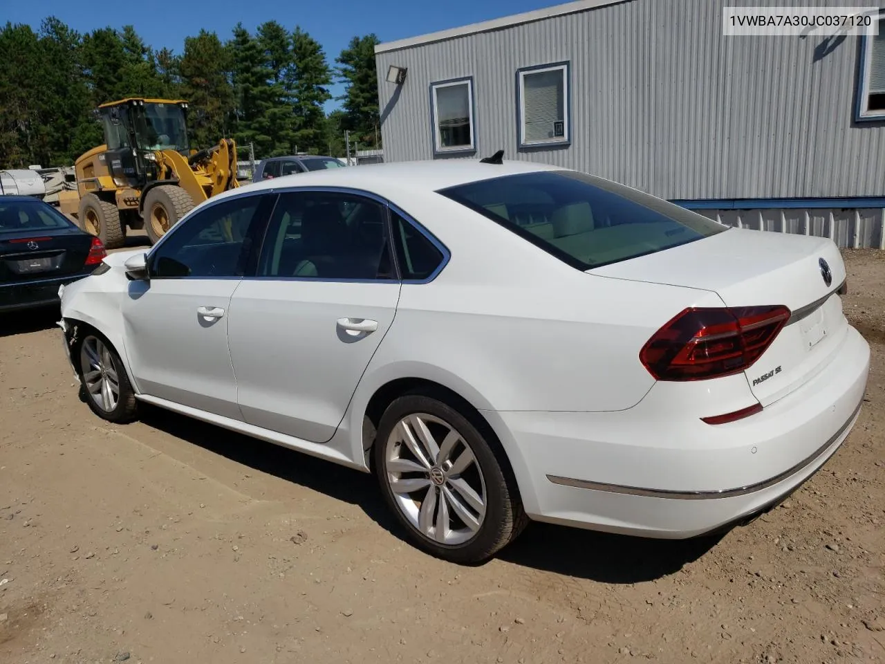 1VWBA7A30JC037120 2018 Volkswagen Passat Se