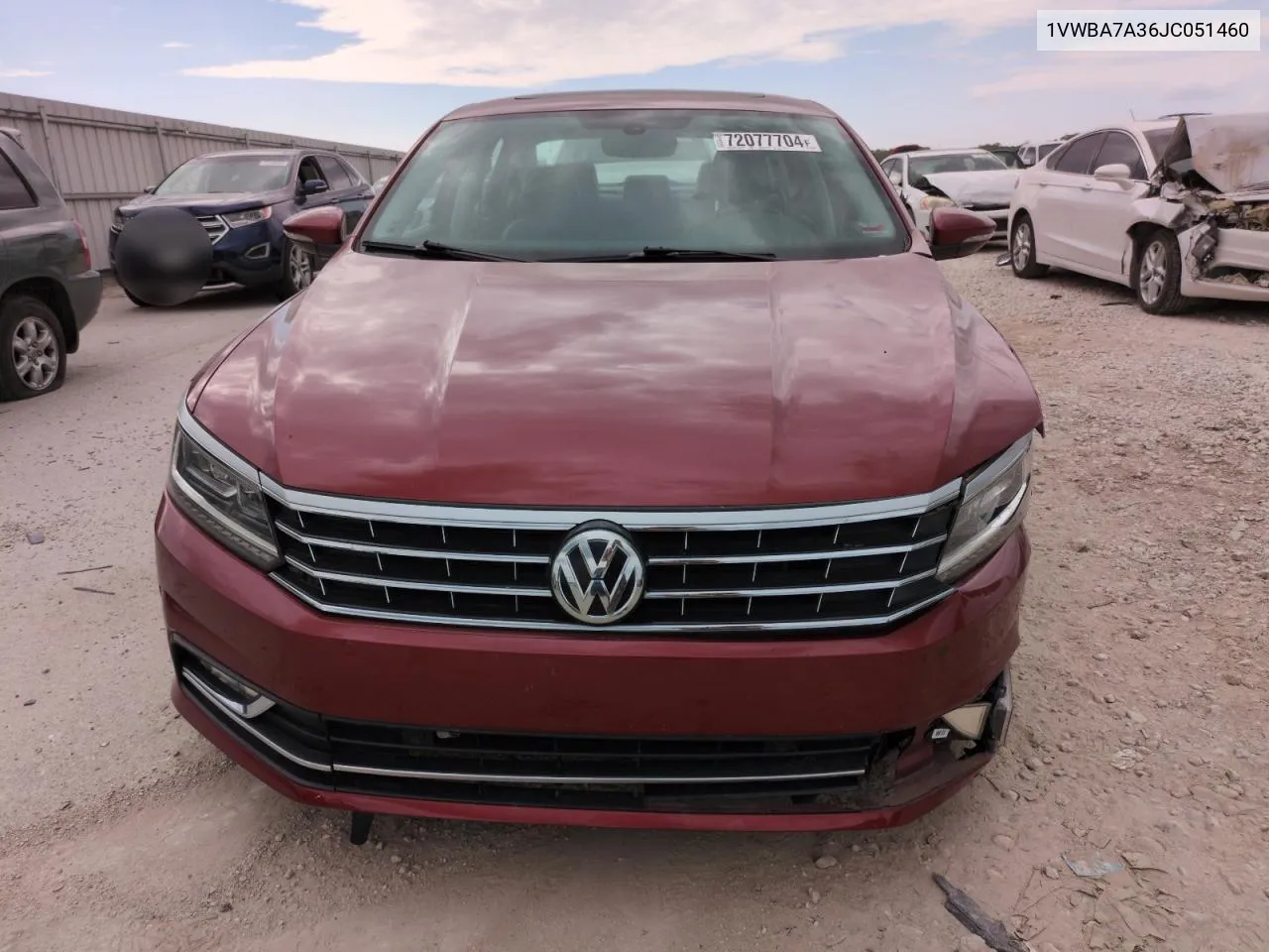 2018 Volkswagen Passat Se VIN: 1VWBA7A36JC051460 Lot: 72077704