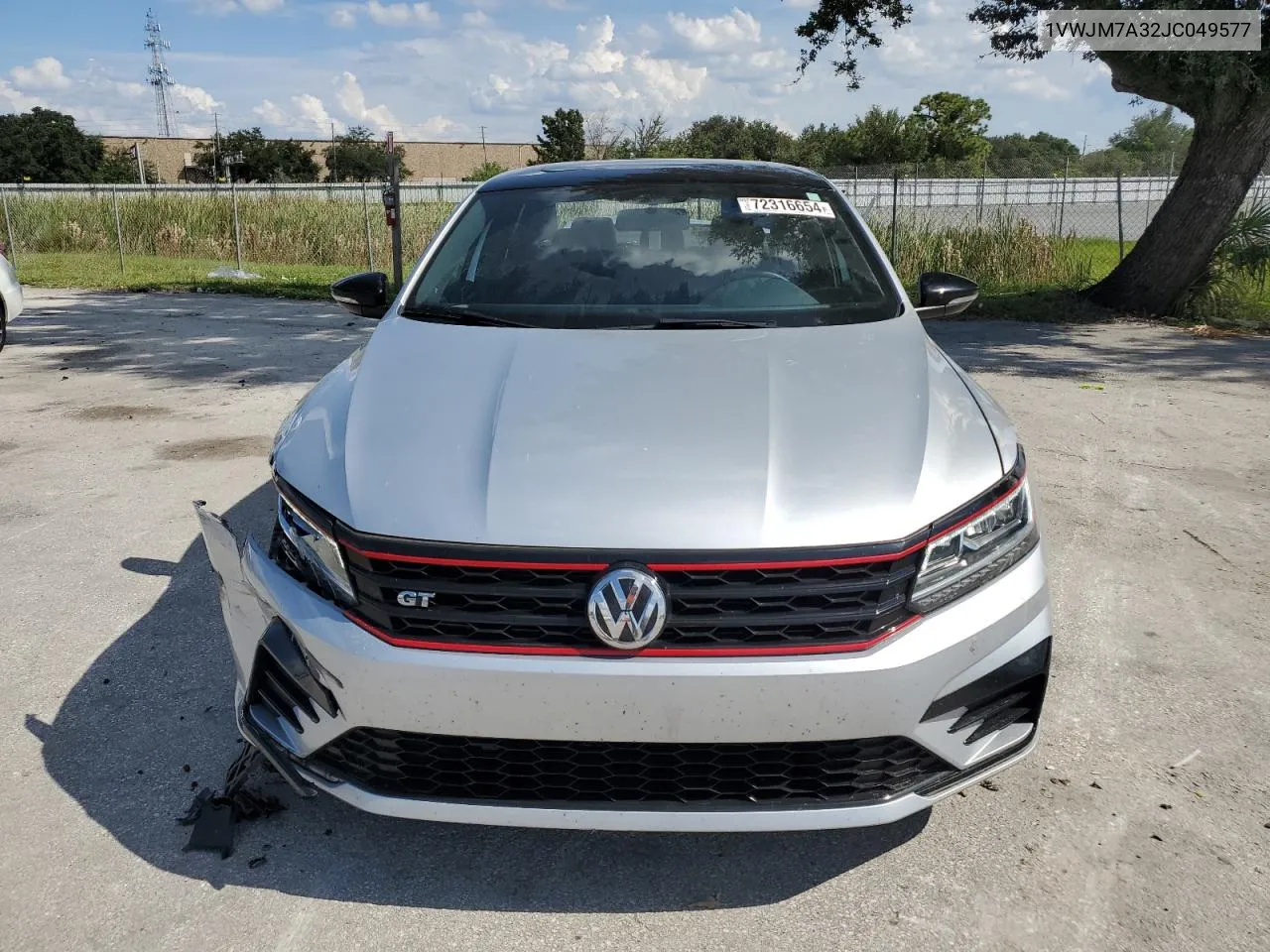 2018 Volkswagen Passat Gt VIN: 1VWJM7A32JC049577 Lot: 72316654