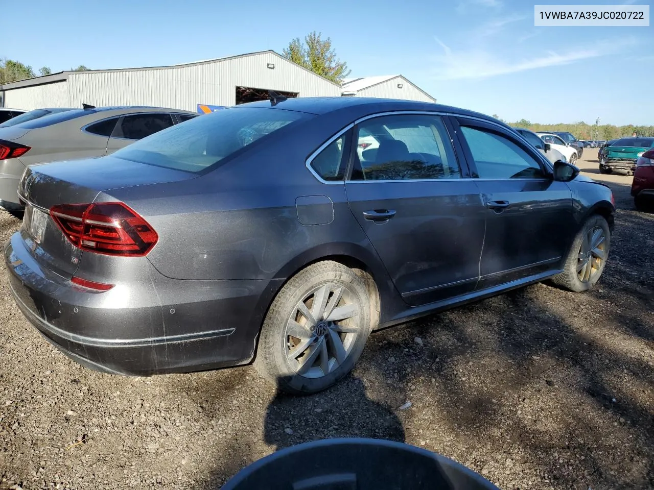 2018 Volkswagen Passat Se VIN: 1VWBA7A39JC020722 Lot: 72733084