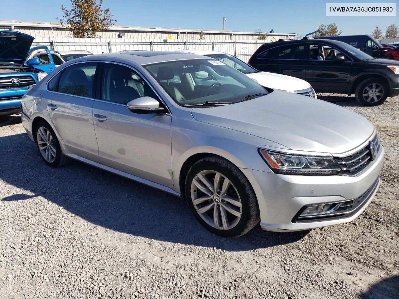 1VWBA7A36JC051930 2018 Volkswagen Passat Se