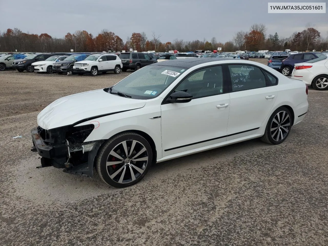 2018 Volkswagen Passat Gt VIN: 1VWJM7A35JC051601 Lot: 79023264