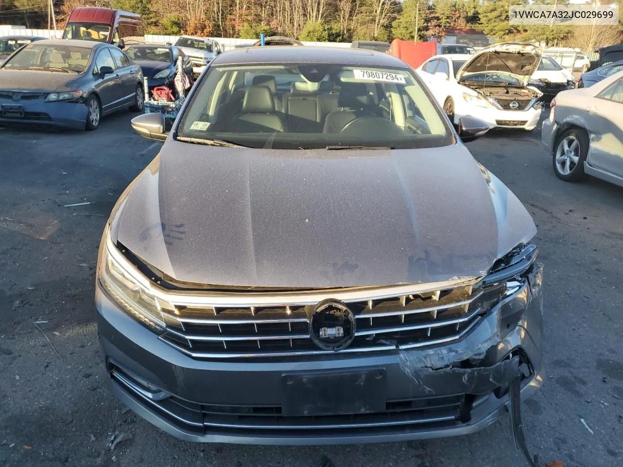 2018 Volkswagen Passat Sel Premium VIN: 1VWCA7A32JC029699 Lot: 79807294