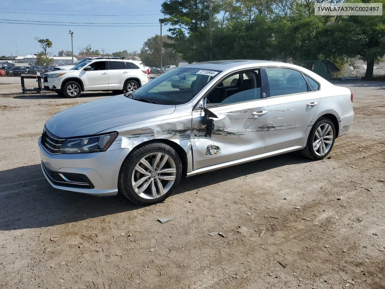 2019 Volkswagen Passat Wolfsburg VIN: 1VWLA7A37KC002497 Lot: 72116944