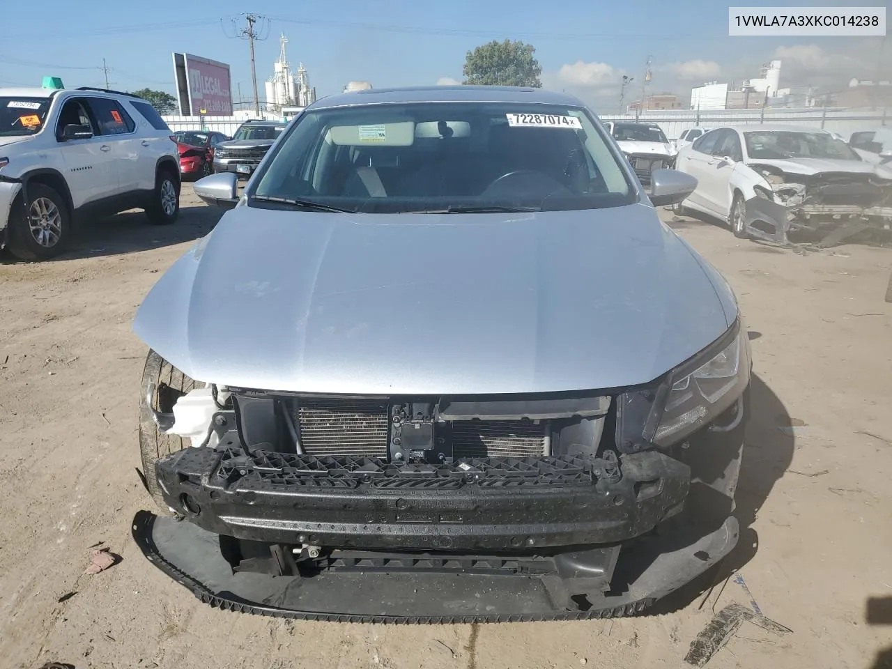 2019 Volkswagen Passat Wolfsburg VIN: 1VWLA7A3XKC014238 Lot: 72287074