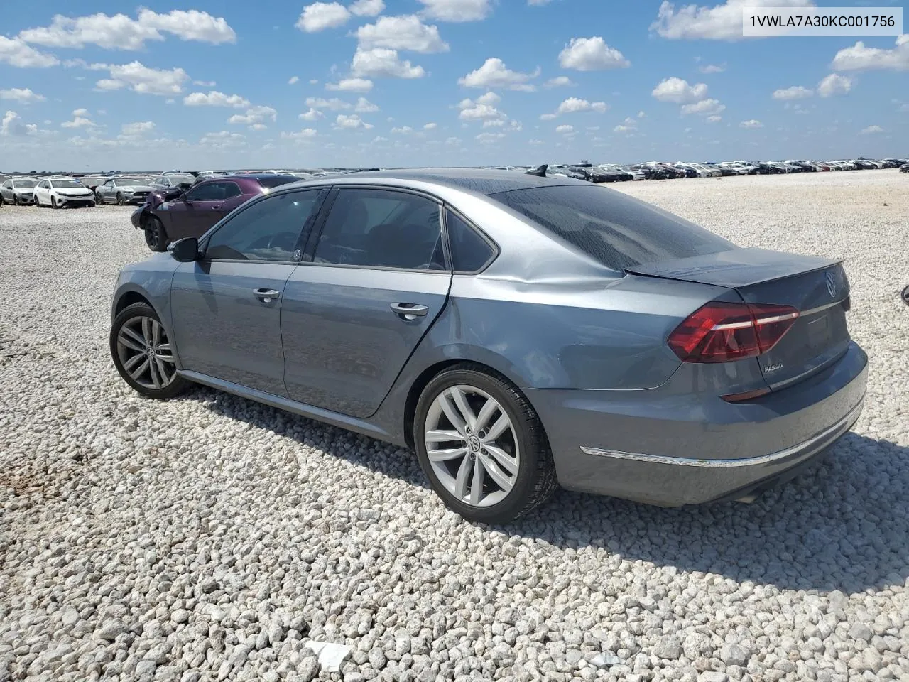 1VWLA7A30KC001756 2019 Volkswagen Passat Wolfsburg