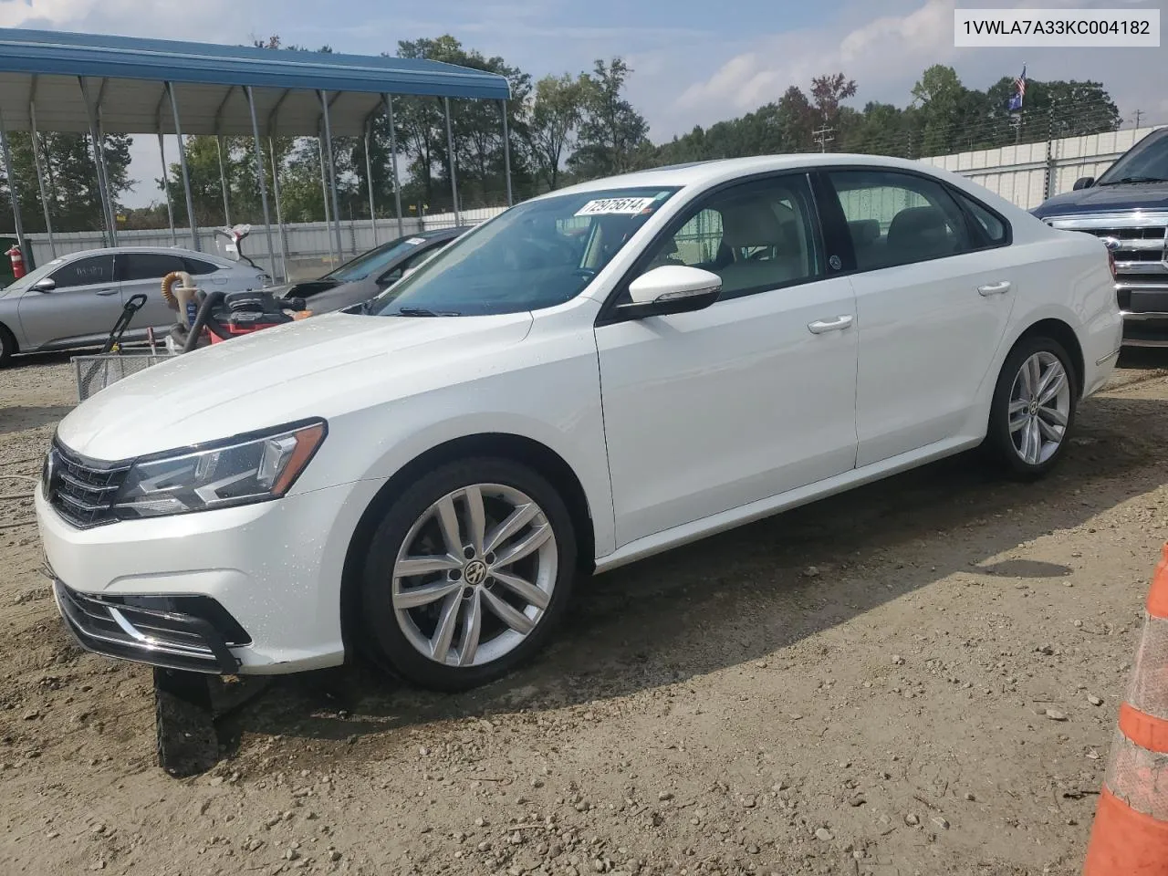 2019 Volkswagen Passat Wolfsburg VIN: 1VWLA7A33KC004182 Lot: 72975614