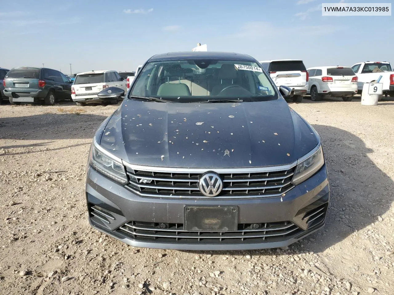 2019 Volkswagen Passat Se R-Line VIN: 1VWMA7A33KC013985 Lot: 76750014