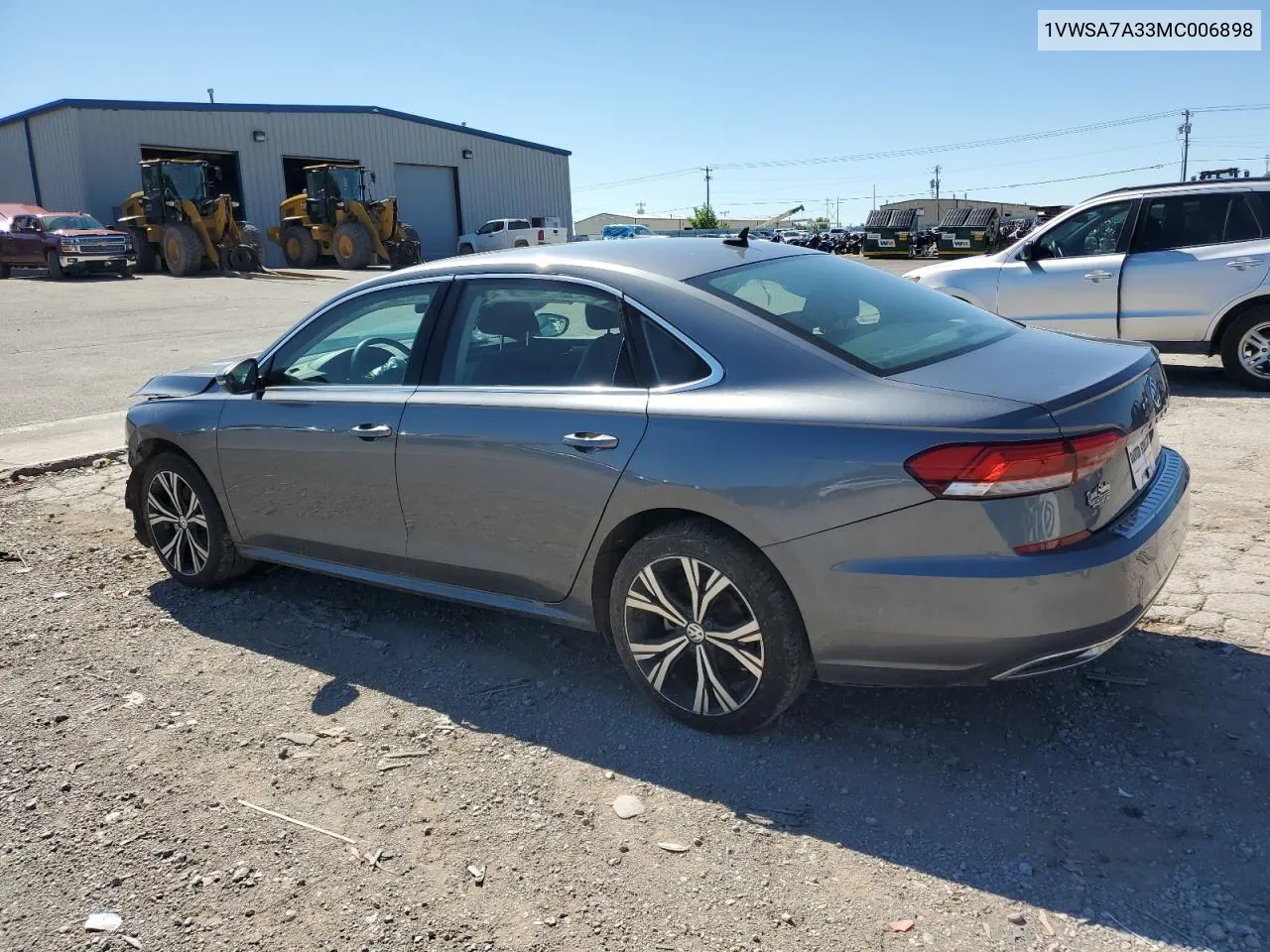 2021 Volkswagen Passat Se VIN: 1VWSA7A33MC006898 Lot: 52864264