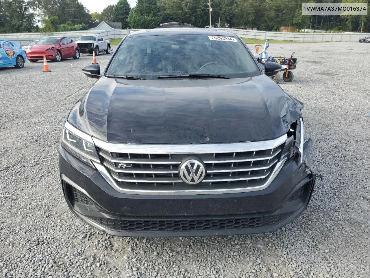 2021 Volkswagen Passat R-Line VIN: 1VWMA7A37MC016374 Lot: 69895934