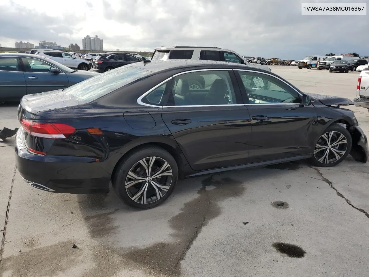 2021 Volkswagen Passat Se VIN: 1VWSA7A38MC016357 Lot: 70057414