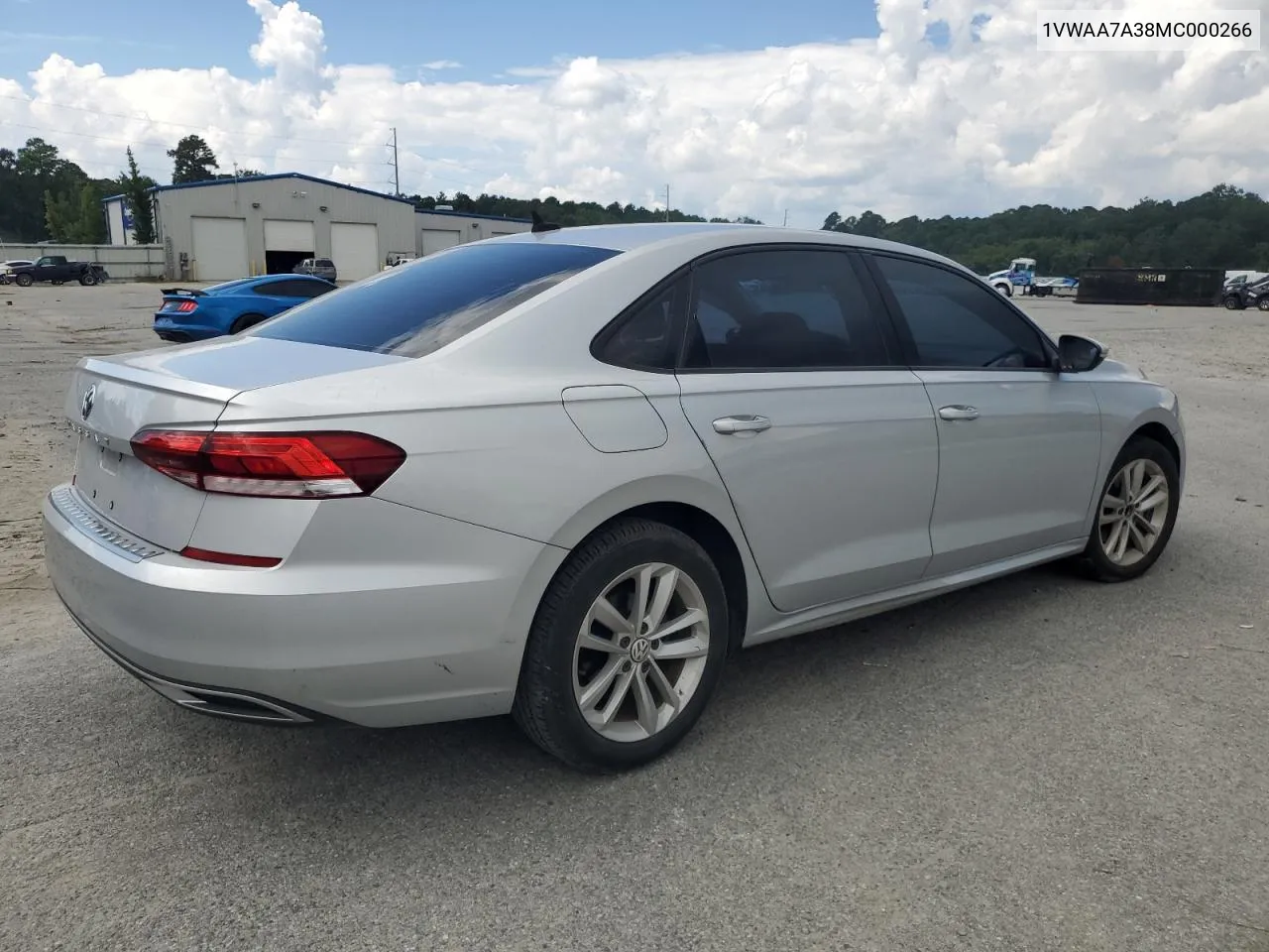 2021 Volkswagen Passat S VIN: 1VWAA7A38MC000266 Lot: 72191914