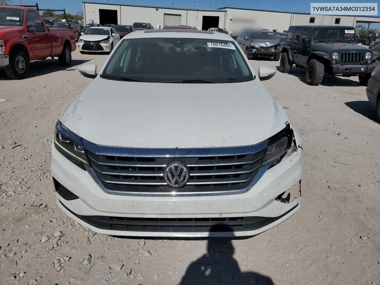 2021 Volkswagen Passat Se VIN: 1VWSA7A34MC012354 Lot: 76018484