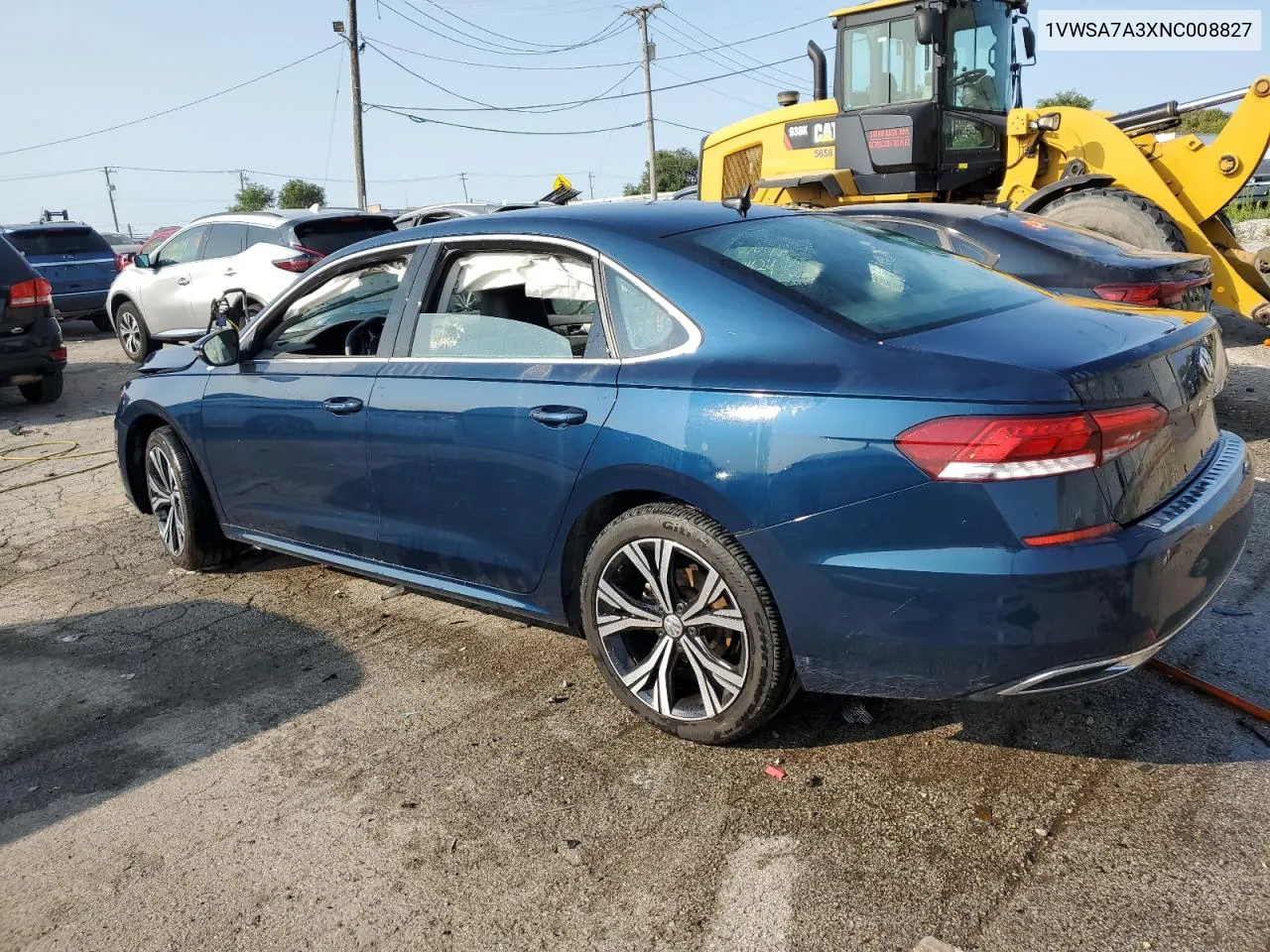 2022 Volkswagen Passat Se VIN: 1VWSA7A3XNC008827 Lot: 68909574