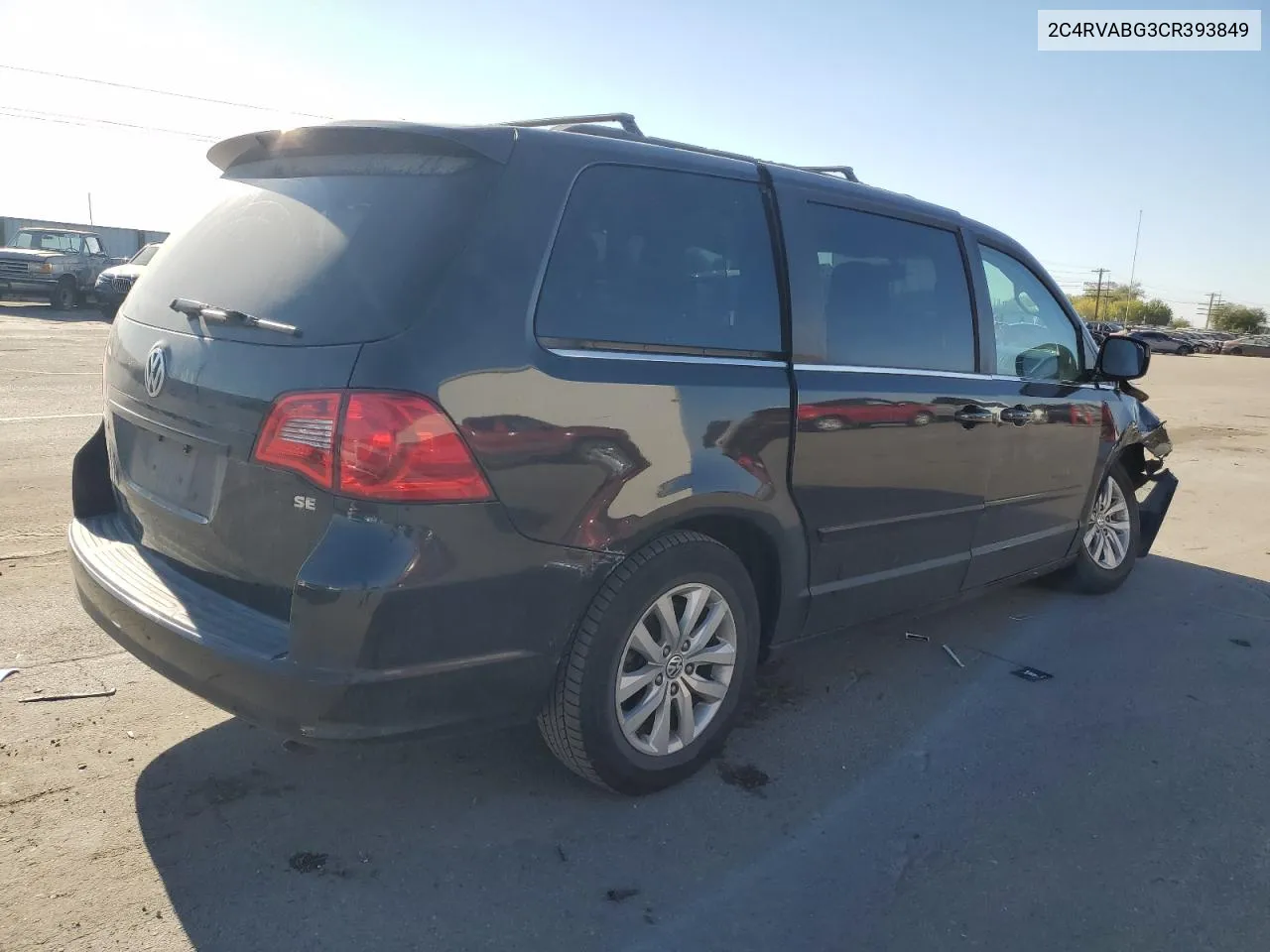 2012 Volkswagen Routan Se VIN: 2C4RVABG3CR393849 Lot: 74524694