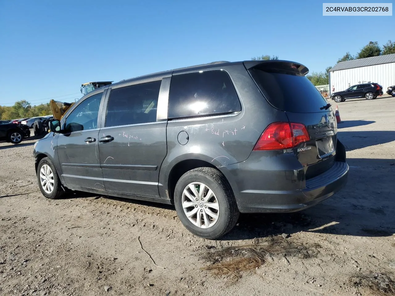 2012 Volkswagen Routan Se VIN: 2C4RVABG3CR202768 Lot: 74610034