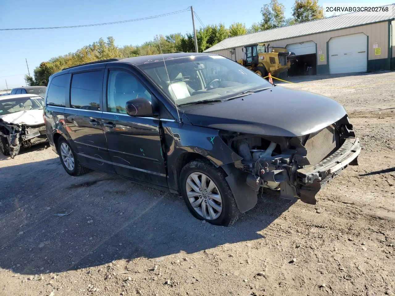 2012 Volkswagen Routan Se VIN: 2C4RVABG3CR202768 Lot: 74610034