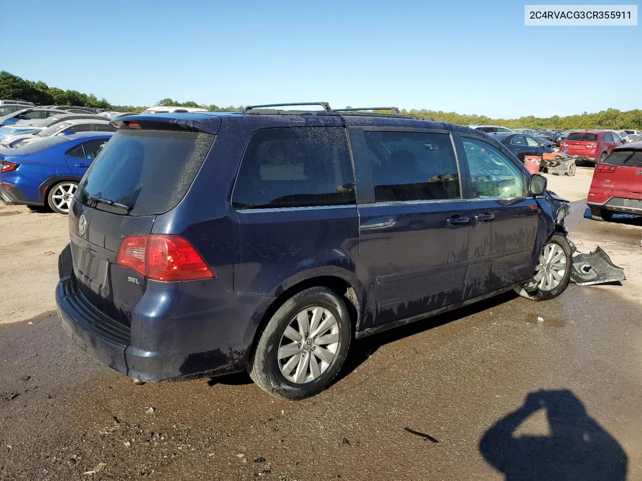 2012 Volkswagen Routan Sel VIN: 2C4RVACG3CR355911 Lot: 75411824