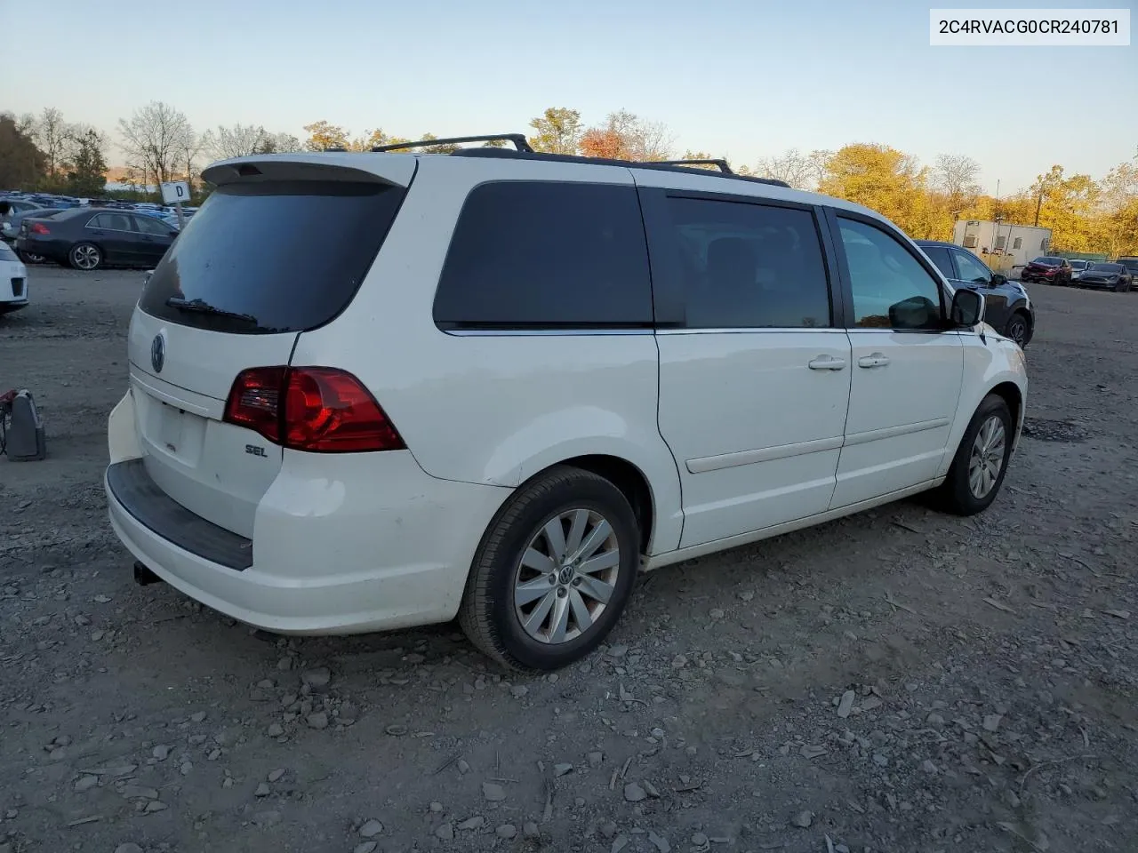 2012 Volkswagen Routan Sel VIN: 2C4RVACG0CR240781 Lot: 77090554