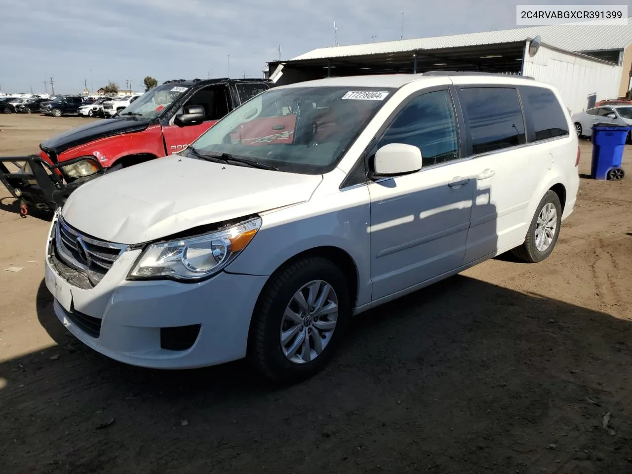 2012 Volkswagen Routan Se VIN: 2C4RVABGXCR391399 Lot: 77228064