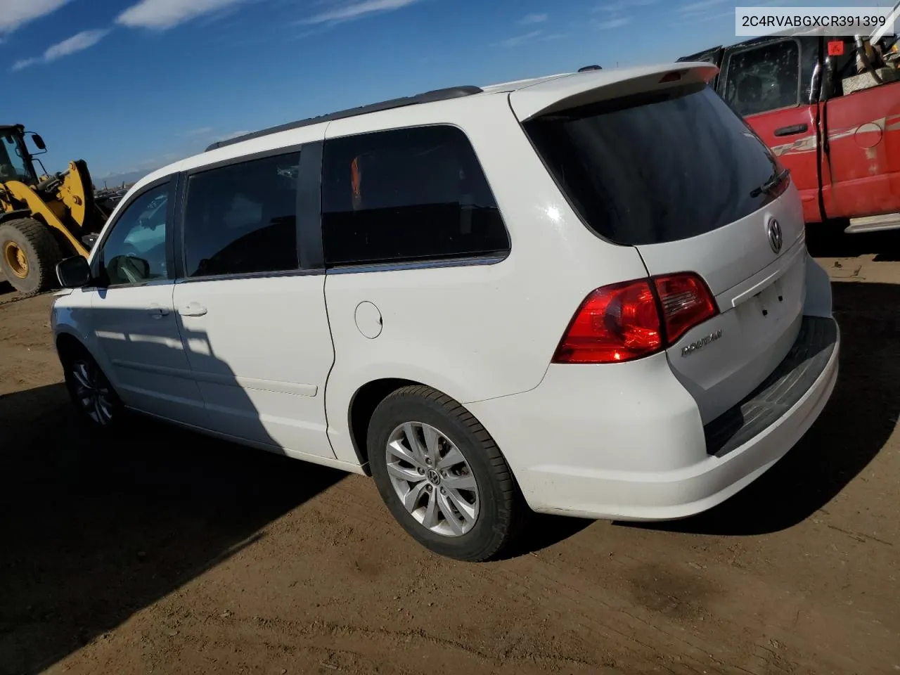 2012 Volkswagen Routan Se VIN: 2C4RVABGXCR391399 Lot: 77228064