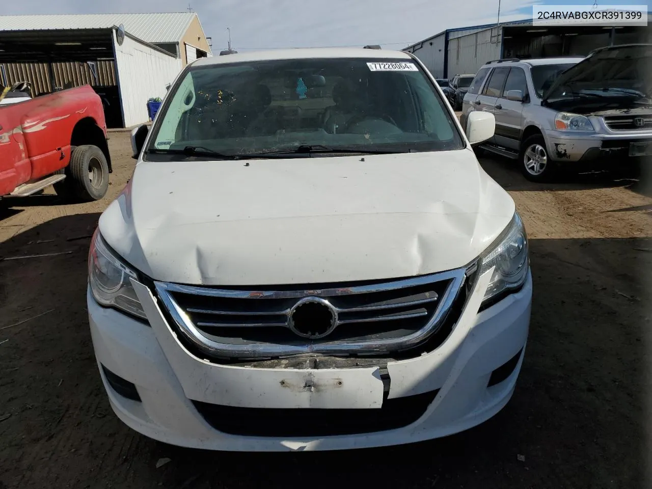 2012 Volkswagen Routan Se VIN: 2C4RVABGXCR391399 Lot: 77228064