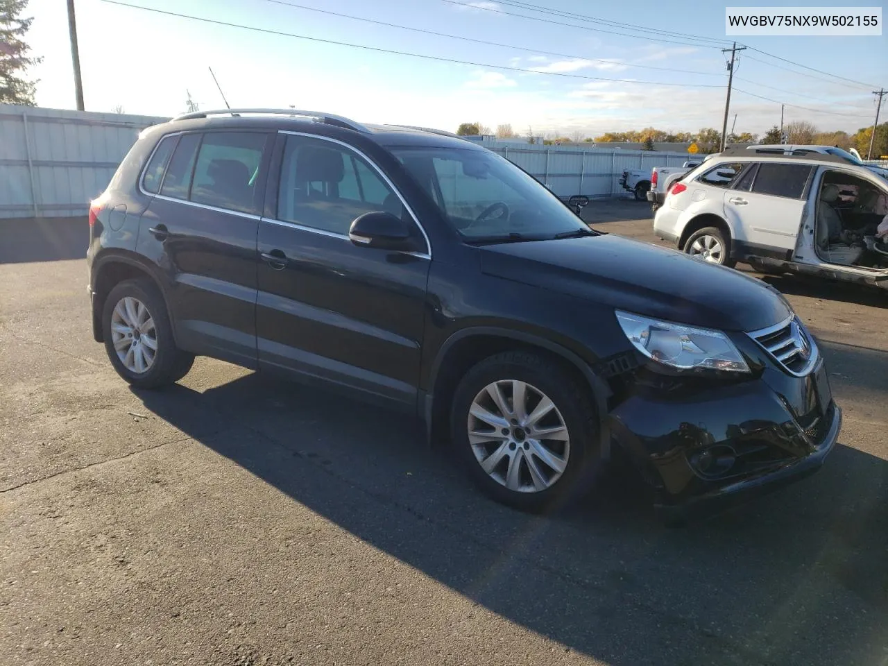 2009 Volkswagen Tiguan Se VIN: WVGBV75NX9W502155 Lot: 77076214