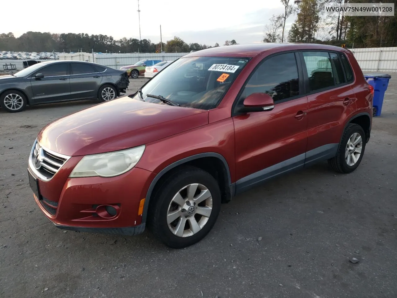 2009 Volkswagen Tiguan S VIN: WVGAV75N49W001208 Lot: 80734184