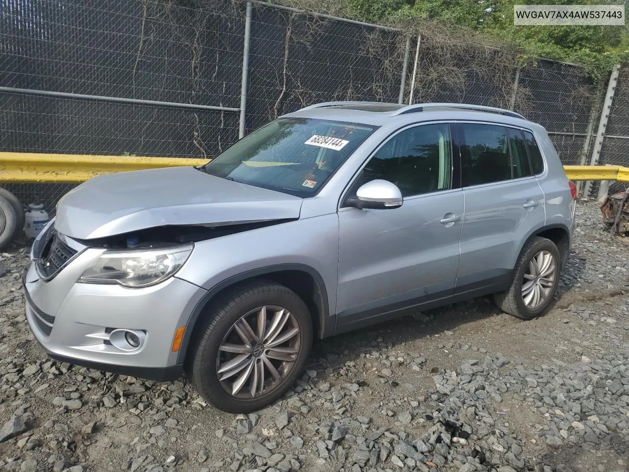 WVGAV7AX4AW537443 2010 Volkswagen Tiguan S