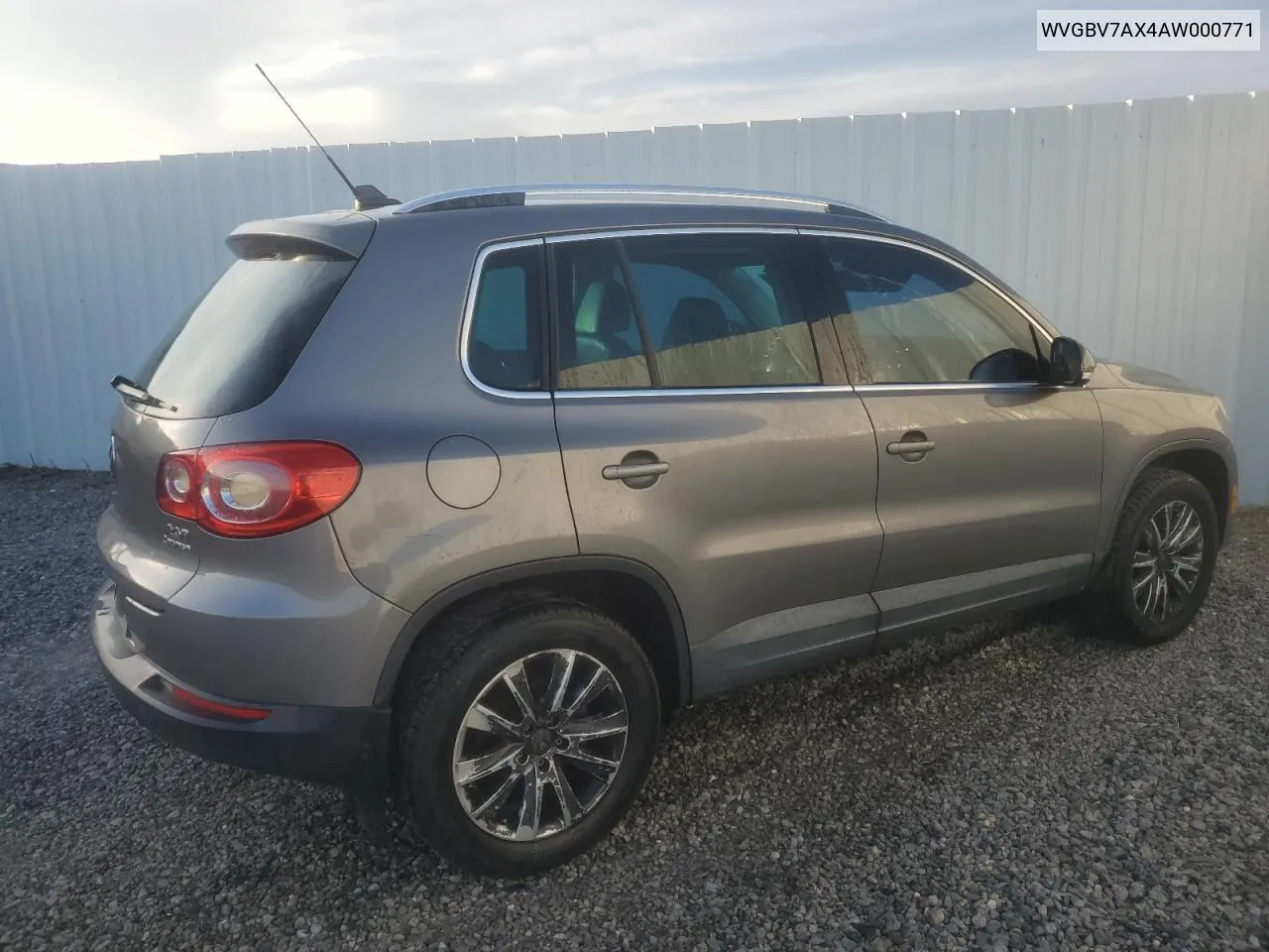 2010 Volkswagen Tiguan Se VIN: WVGBV7AX4AW000771 Lot: 73521504