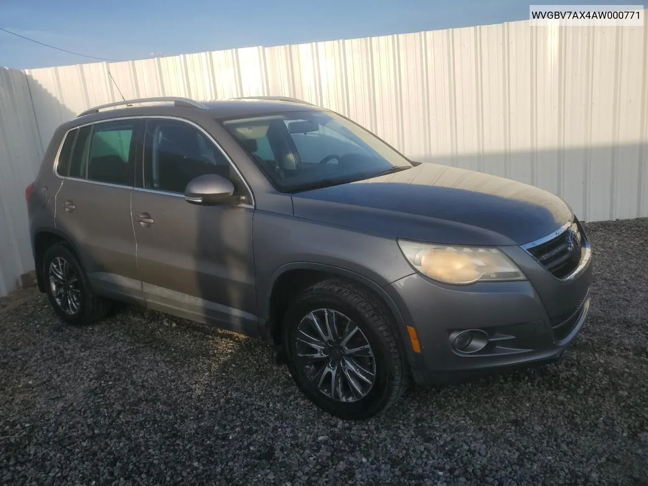 2010 Volkswagen Tiguan Se VIN: WVGBV7AX4AW000771 Lot: 73521504