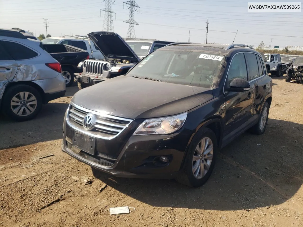 2010 Volkswagen Tiguan Se VIN: WVGBV7AX3AW509265 Lot: 75225914