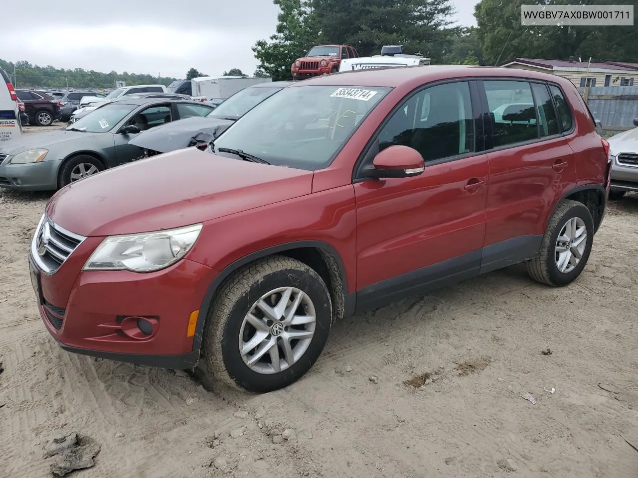 2011 Volkswagen Tiguan S VIN: WVGBV7AX0BW001711 Lot: 55343714