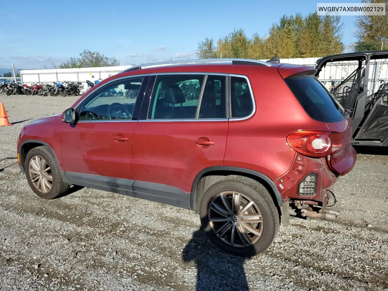 2011 Volkswagen Tiguan S VIN: WVGBV7AX0BW002129 Lot: 71814944