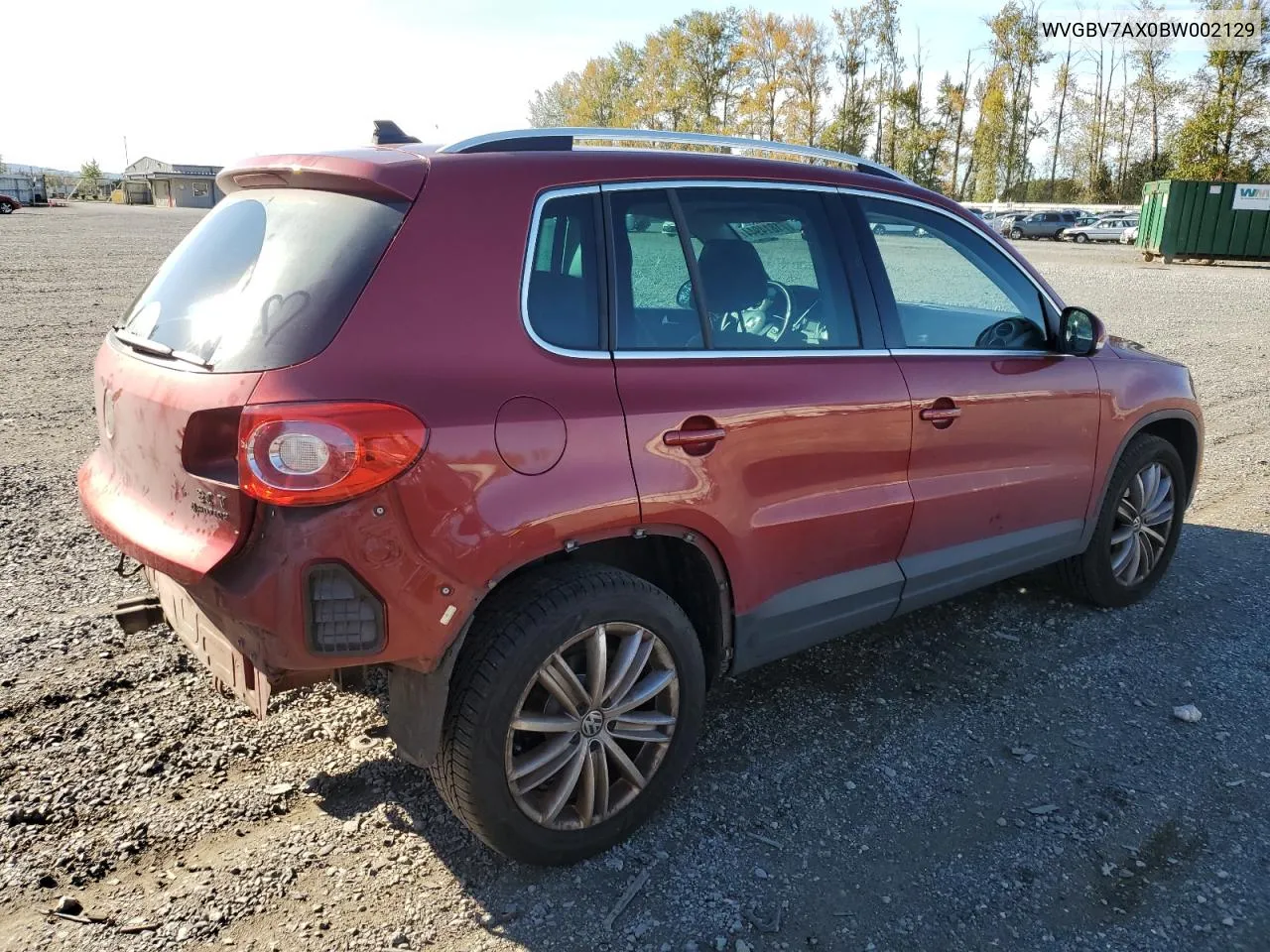 2011 Volkswagen Tiguan S VIN: WVGBV7AX0BW002129 Lot: 71814944