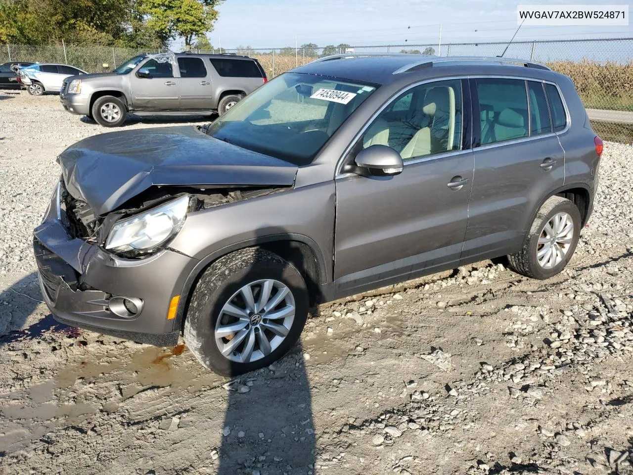 2011 Volkswagen Tiguan S VIN: WVGAV7AX2BW524871 Lot: 74530944