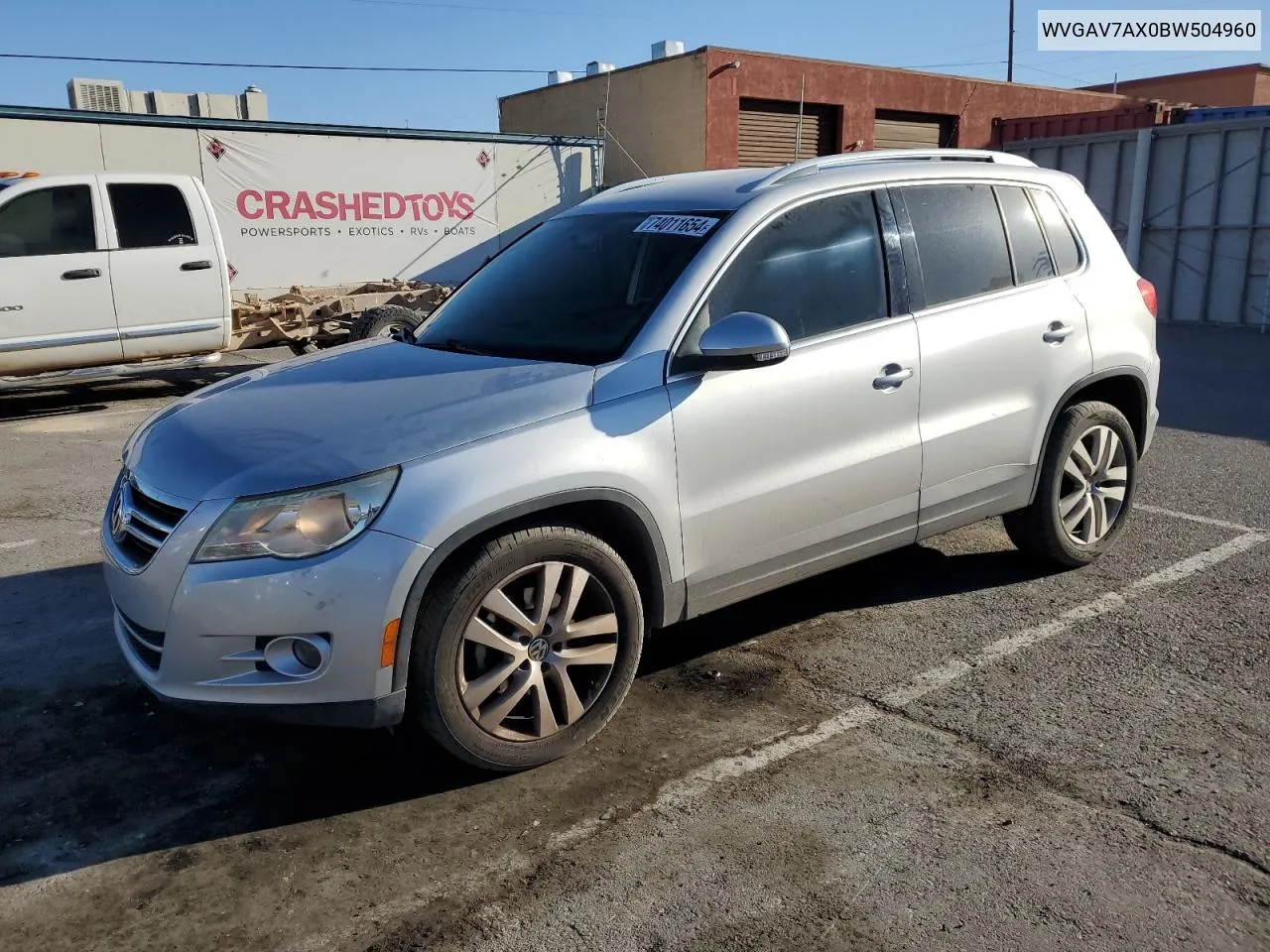 2011 Volkswagen Tiguan S VIN: WVGAV7AX0BW504960 Lot: 74560824