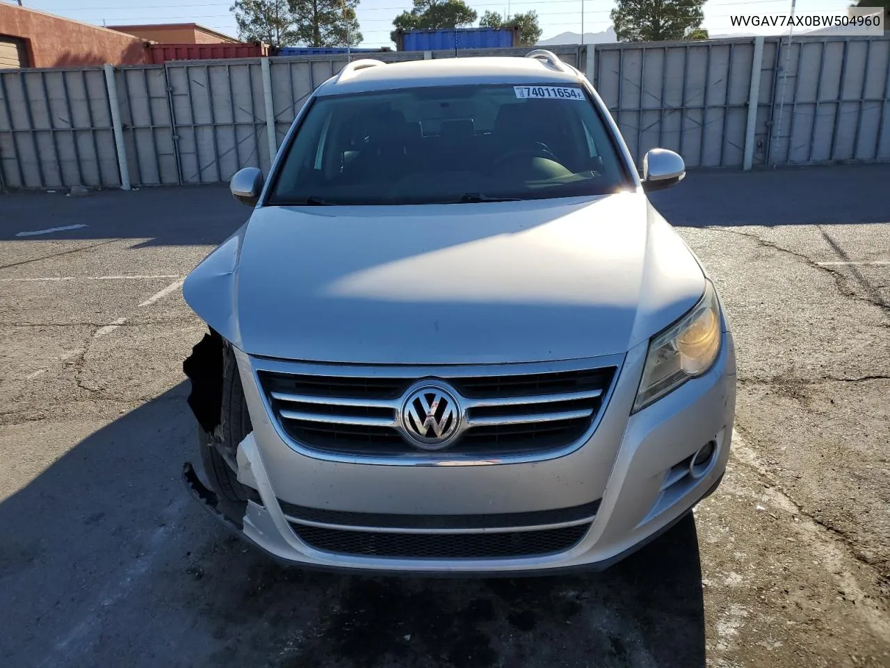 2011 Volkswagen Tiguan S VIN: WVGAV7AX0BW504960 Lot: 74560824