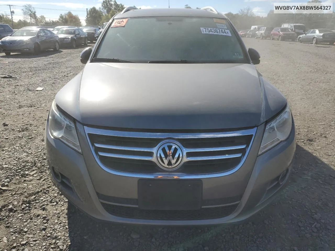 2011 Volkswagen Tiguan S VIN: WVGBV7AX8BW564327 Lot: 75436744