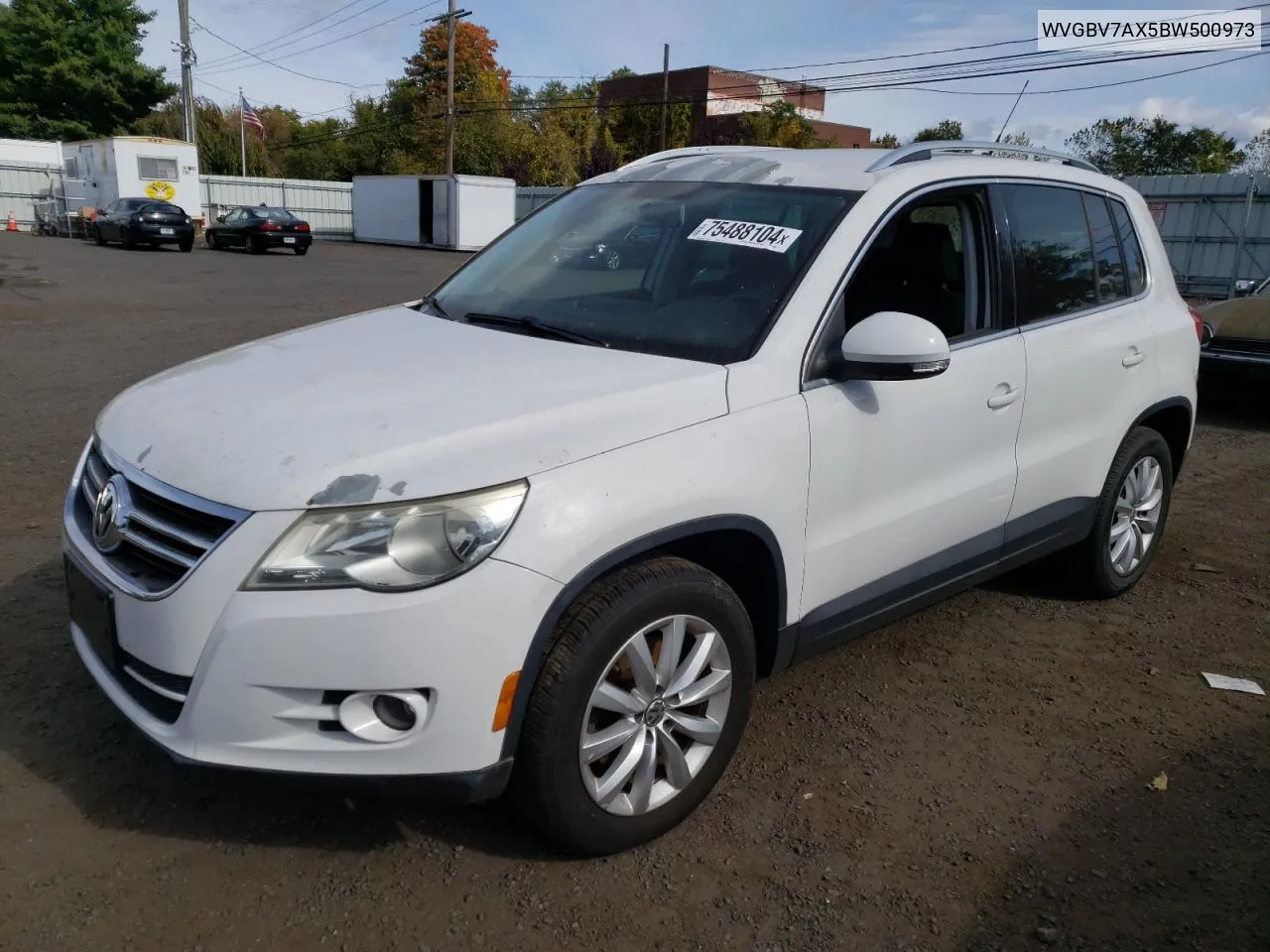 2011 Volkswagen Tiguan S VIN: WVGBV7AX5BW500973 Lot: 75488104