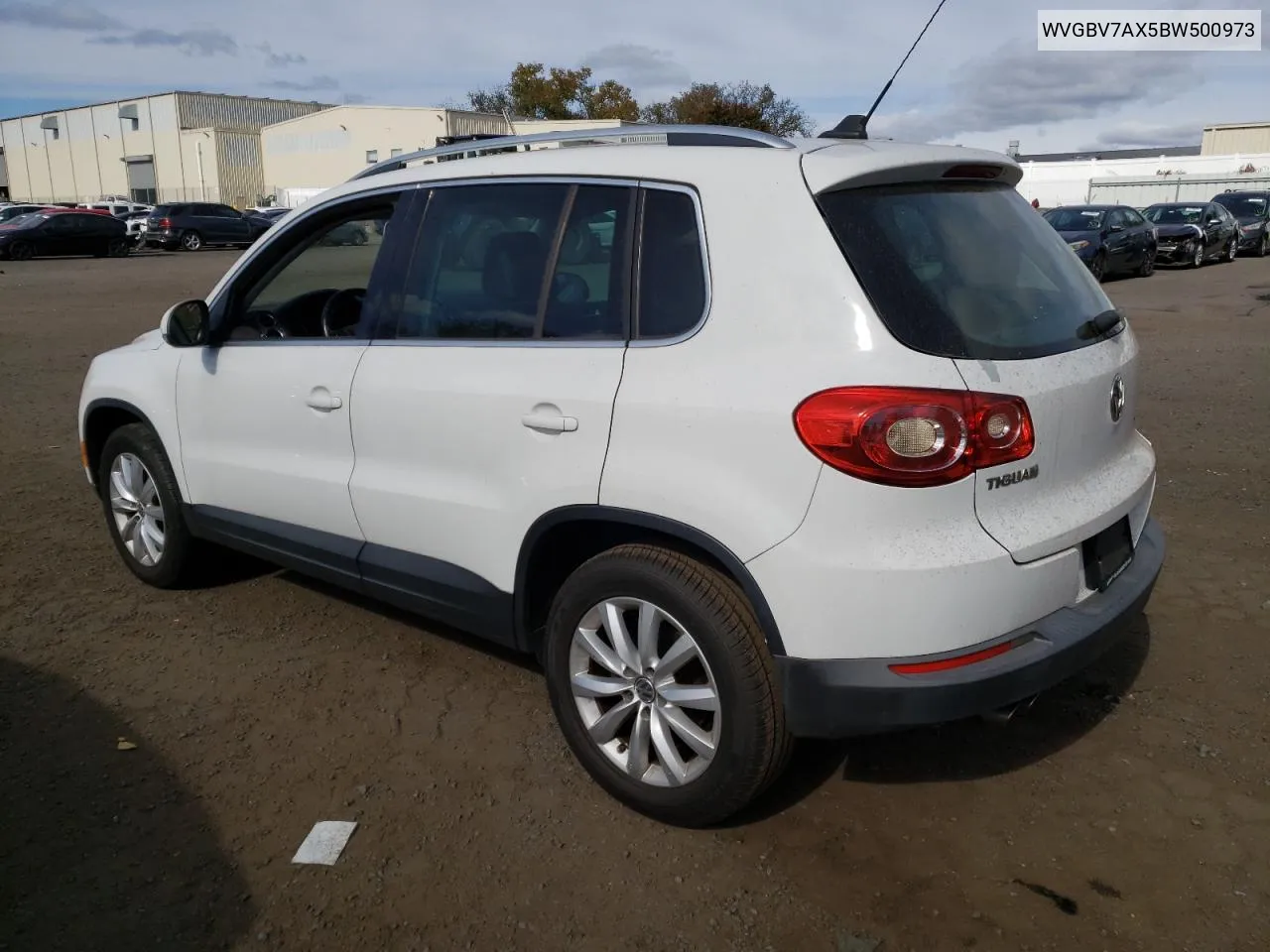 2011 Volkswagen Tiguan S VIN: WVGBV7AX5BW500973 Lot: 75488104